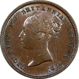 Great Britain Victoria Copper 1844 1/2 Farthing used for Ceylon UNC KM# 738 (52)