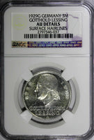 Germany-Weimar Silver 1929 D 3 Reichsmark Gotthold Lessing NGC AU DET. KM# 60(7)