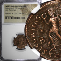 WESTERN ROMAN VALENTINIAN I  AD 364-375 AE3 Nummus /Rev.Victory Angel  NGC (167)