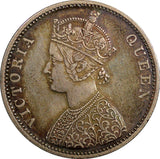 India-British Victoria Silver 1874 (B) Rupee Toned XF KM# 473.2 (18 243)