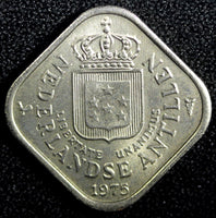 Netherlands Antilles Copper-Nickel 1975 5 Cents UNC KM# 13 (23 729)