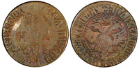 RUSSIA PETER I Copper 1707 Denga, 1/2 Kopek  KM# 115 (21 721)