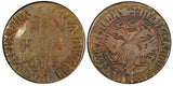 RUSSIA PETER I Copper 1707 Denga, 1/2 Kopek  KM# 115 (21 721)