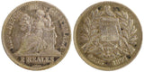 Guatemala Silver 1897  2 Reales 24 mm Nice Toned KM# 167 (23 189)