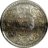 India-British George V Silver 1919 (B) 1 Rupee aUNC Mint Luster KM# 524 (18 820)