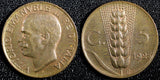 ITALY Vittorio Emanuele III  Bronze 1925 R 5 Centesimi UNC KM# 59 (23 867)