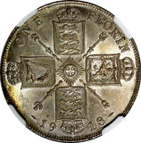 GREAT BRITAIN George V (1910-1936) Silver 1918 1 FLORIN NGC MS63 SCARCE KM817(5)