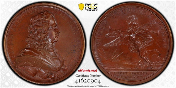 RUSSIA Specimen Medal 1717 Peter I  "Paris Mint Visit" 60mm  PCGS SP62 D-52.1(4)