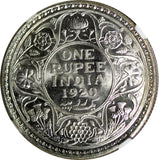 India-British George V Silver 1920 (C) Rupee NGC MS63 Calcutta Mint KM# 524 (6)