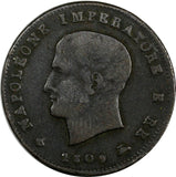 Italian States KINGDOM OF NAPOLEON Copper 1809 M 3 Centesimi C# 2.2 (18 853)