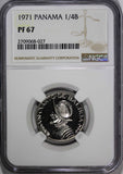 Panama Copper-Nickel  PROOF 1971 1/4 Balboa NGC PF67 Mintage-11,000 KM#11.2a (7)