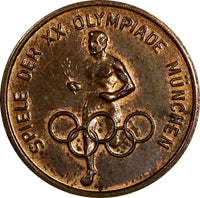 Germany Copper Token - Munich 1972 Olympic Games 18mm (18 324)