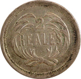 GUATEMALA Silver 1873 P  2 Reales 24mm Paz Duran KM# 149 (23 311)