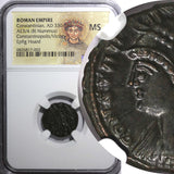 Roman Constantinian AD 330-340 AE3/4 NUMMUS NGC MS  Constantinopolis/Victory (2)
