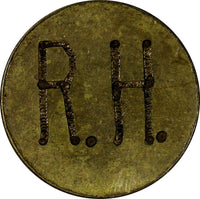 COSTA RICA Brass Rohrmoser Hermanos Token "R.H."Engraved Both Sides 18 mm SCARCE