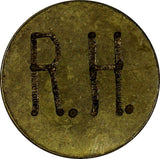 COSTA RICA Brass Rohrmoser Hermanos Token "R.H."Engraved Both Sides 18 mm SCARCE