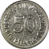 Germany - Federal Republic Copper-Nickel 1950 G 50 Pfennig RARE KM# 104 (190)