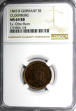 Germany OLDENBURG 1865-B 3 Schwaren NGC MS64 RB Ex.HORN KM# 191 (124)