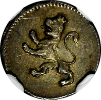 Guatemala Ferdinand VII Silver 1821 G 1/4 Real NGC MS62 Castle / Lion KM# 72(21)