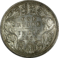 India-British Victoria Silver 1882 (B) Rupee aUNC/UNC KM# 492 (18 240)