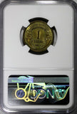 France Aluminum-Bronze 1937 1 Franc NGC MS63  KM# 885 (002)
