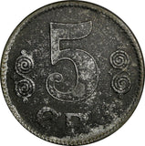 DENMARK Iron 1919 5 Ore WWI Issue 1 YEAR TYPE SCARCE KM# 814.2a (14 017)