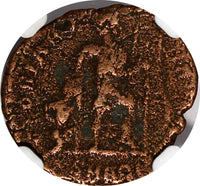 EASTERN ROMAN EMPIRE Valens AD 364-378  Bronze Nummus /CHRISTIAN CHI-RO NGC (2)