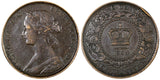 CANADA New Brunswick Victoria Bronze 1864 1 Cent 25 mm KM# 6 (21 090)