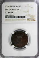 Sweden Ulrika Eleonora 1719 1 Öre NGC XF45 BN TOP GRADED BY NGC KM# 364.2 (060)