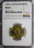 Denmark Frederik IX 1959 CS 1 Krone NGC MS65 BETTER DATE Mint-243,00 KM837.2 (5)