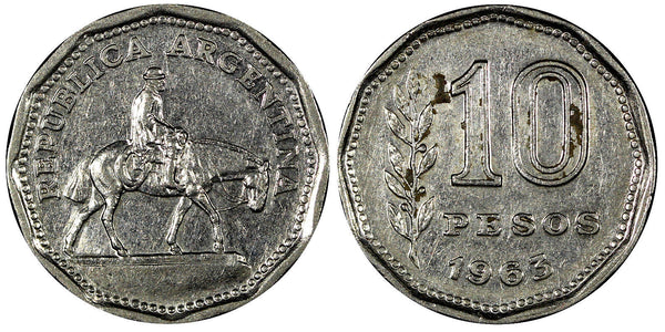 Argentina 1963 10 Pesos "El Resero" Gaucho KM# 60 (21 188)