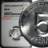 German-Democratic Republic (DDR) Aluminum 1952 A 5 Pfennig NGC MS65 KM# 6 (009)