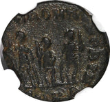 WESTERN ROMAN Honorius AD 393-423 AE4 Nummus /Rev.Three emperors NGC (029)