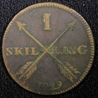 Sweden Carl XIV Johan Copper 1829 1 Skilling Mintage-344,000 33.67mm KM# 597 (6)