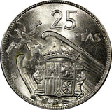 Spain Francisco Franco 1957 (67) 25 Pesetas 26.5 mm UNC KM# 787 (21 418)