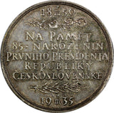 Czech Republic Silver 1935 Medal Tomas G. Masaryk 85th birthday 32mm aUNC  (921)