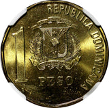 Dominican Republic Juan Pablo Duarte 2005 1 Peso NGC MS64 KM# 80 (001)