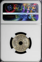 Denmark Christian X 1939 N GJ 25 Ore NGC MS63 BETTER DATE HIGH GRADE KM# 823.2