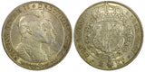 SWEDEN Oscar II Silver 1907 EB 2 Kronor Golden Wedding Anniversary KM# 776 (125)