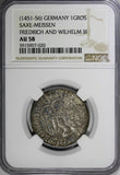 Germany Saxe-Meissen Friedrich & Wilhelm (1451-56) 1 GROSCHEN NGC AU58 TOP GRADE