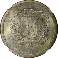 Dominican Republic Copper-Nickel 1978 1/2 Peso NGC MS64 Mintage-296,000 KM#52(3)