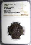 ITALY Naples Robert D'anjou Silver (1309-43) 1 Gigliato NGC XF DETAILS (13)