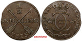 SWEDEN Carl XIII Copper 1815 1/2 Skilling NICE DETAILS KM# 590 (9753)
