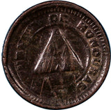 Honduras Bronze 1911  1 Centavo RARE VARIETY: with CENTAVOS KEY DATE KM# 65