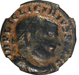 ROMAN Licinius I AS CAESAR AD 308-324 BI REDUCED NUMMUS /JUPITER NGC (039)