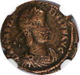 Roman Constantius II AD 337-361 BI Half Centenionalis /Soldier Horseman NGC (88)