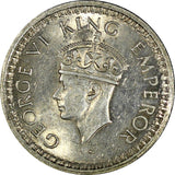 India-British George VI Silver 1943 (B) 1/2 Rupee aUNC KM# 552 (21 739)