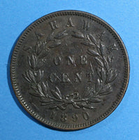 SARAWAK Copper Charles J. Brooke 1890 - H  1 Cent   KM# 6