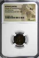 Roman Empire Constantius II AD 337-361 AE Nummus/ Soldier Horseman NGC AU (336)