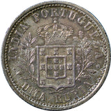 India-Portuguese Carlos I Silver 1903 1 Rupia Mintage- 200,000 Ch.XF  KM# 17